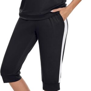 Aottori Jogging Suit Women's Set Crew Neck Short Sleeves Tracksuit Two Piece Elegant Leisure Suit Sports Suit 2-Piece Summer Outfits