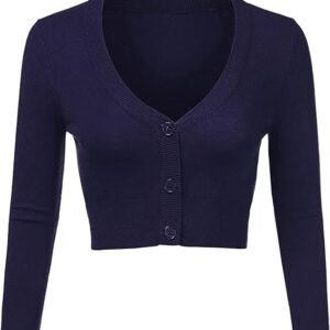 Aottori Bolero Women's Festive Short Cardigan Elegant Long Sleeve Open Front Cropped Cardigan Shoulder Jacket Bolero Jacket Knitted Jacket for Girls Dresses