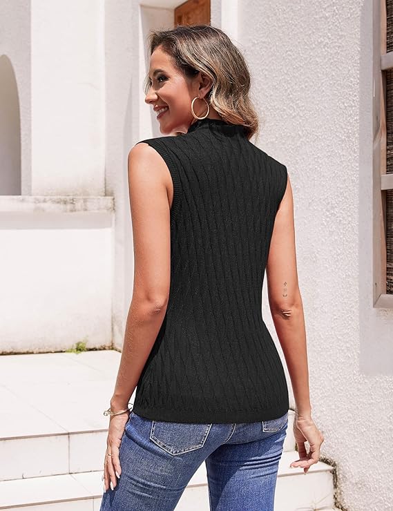 Aottori turtleneck shirt women sleeveless turtleneck sweater under turtleneck elegant turtleneck knit sweater turtleneck tank top tops turtleneck shirt - Image 7