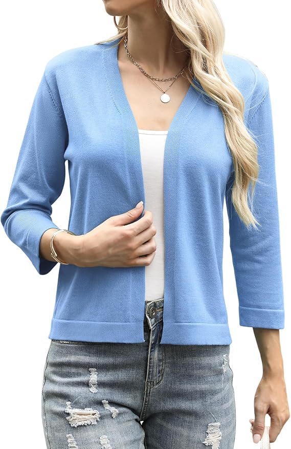 Aottori Bolero Women's Festive Elegant Short Cardigan Short Jacket Bolero Jacket 3/4 Sleeves Lightweight Summer Jacket Short Jacket for Evening Dresses - Image 2