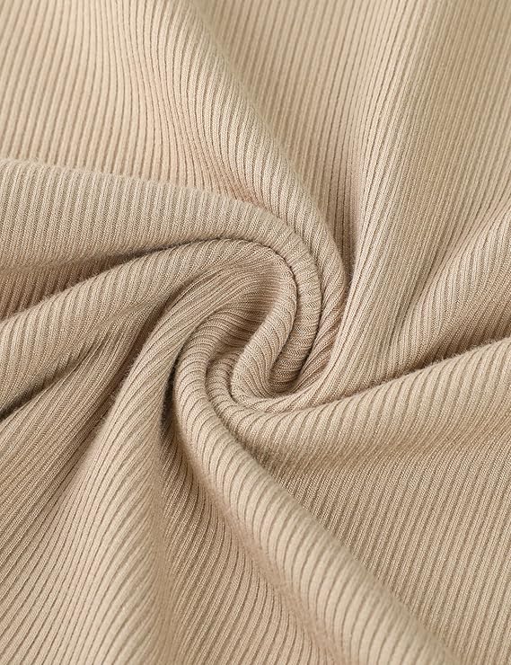 Aottori Women's Long Sleeve Ribbed Elegant Tops V-Neck Long Sleeve Pullover Cotton Slim Fit T-Shirt Stretch Casual Basic Top - Image 7